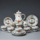 21tlg. Kaffeeservice für 6 Personen - Indische Blumenmalerei. Meissen 1972-1980.