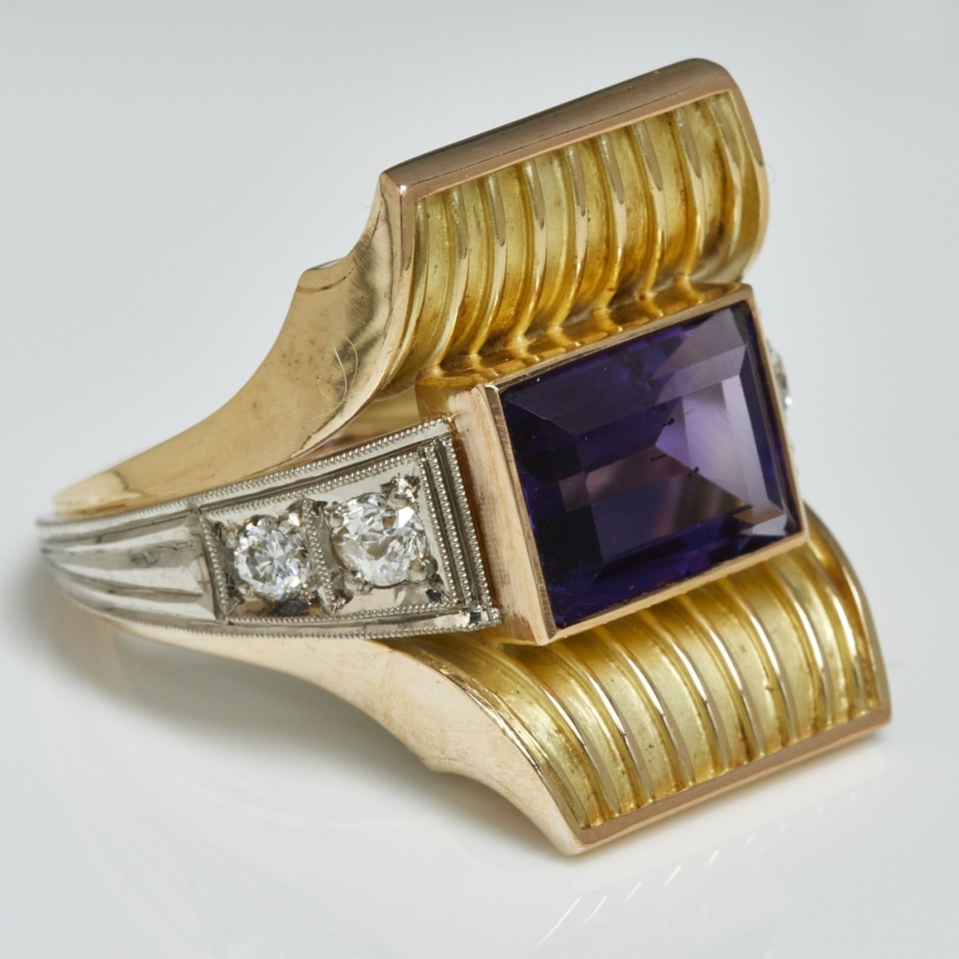 Designer Amethyst-Ring mit Diamanten - Image 2 of 2