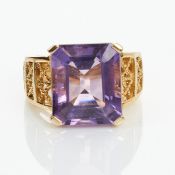 Rechteckiger Amethyst-Ring