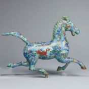 Pferd Cloisoné, China. 20. Jahrhundert.