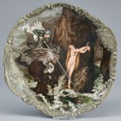 Wandteller mit Montierung - Ruggiero befreit Angelika nach Jean-Auguste-Dominique Ingres. Manufaktur
