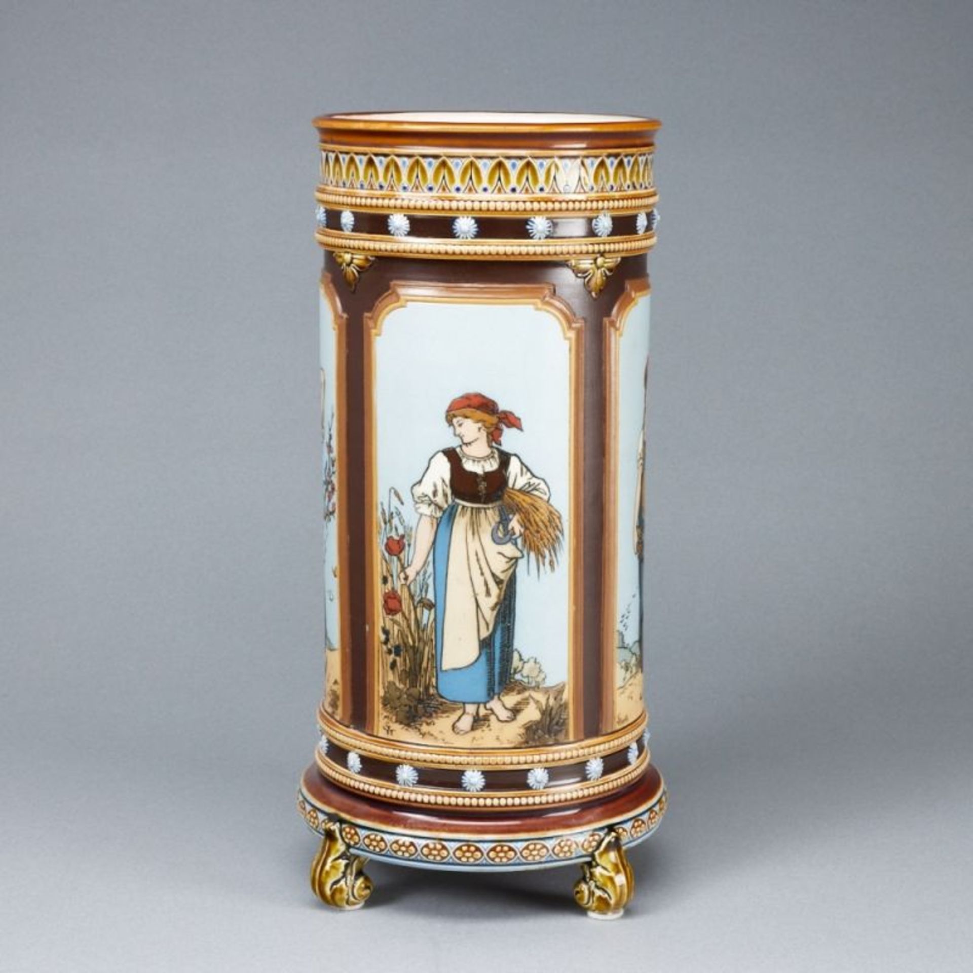 Jugendstil Vase - Vier Jahreszeiten. Villeroy & Boch, Mettlach um 1885. - Bild 2 aus 4