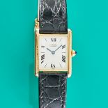 Cartier - Armbanduhr mit Lederband