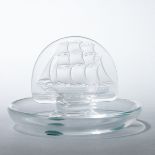 Ringschale mit Segelschiff. Lalique, Wingen-sur-Moder.