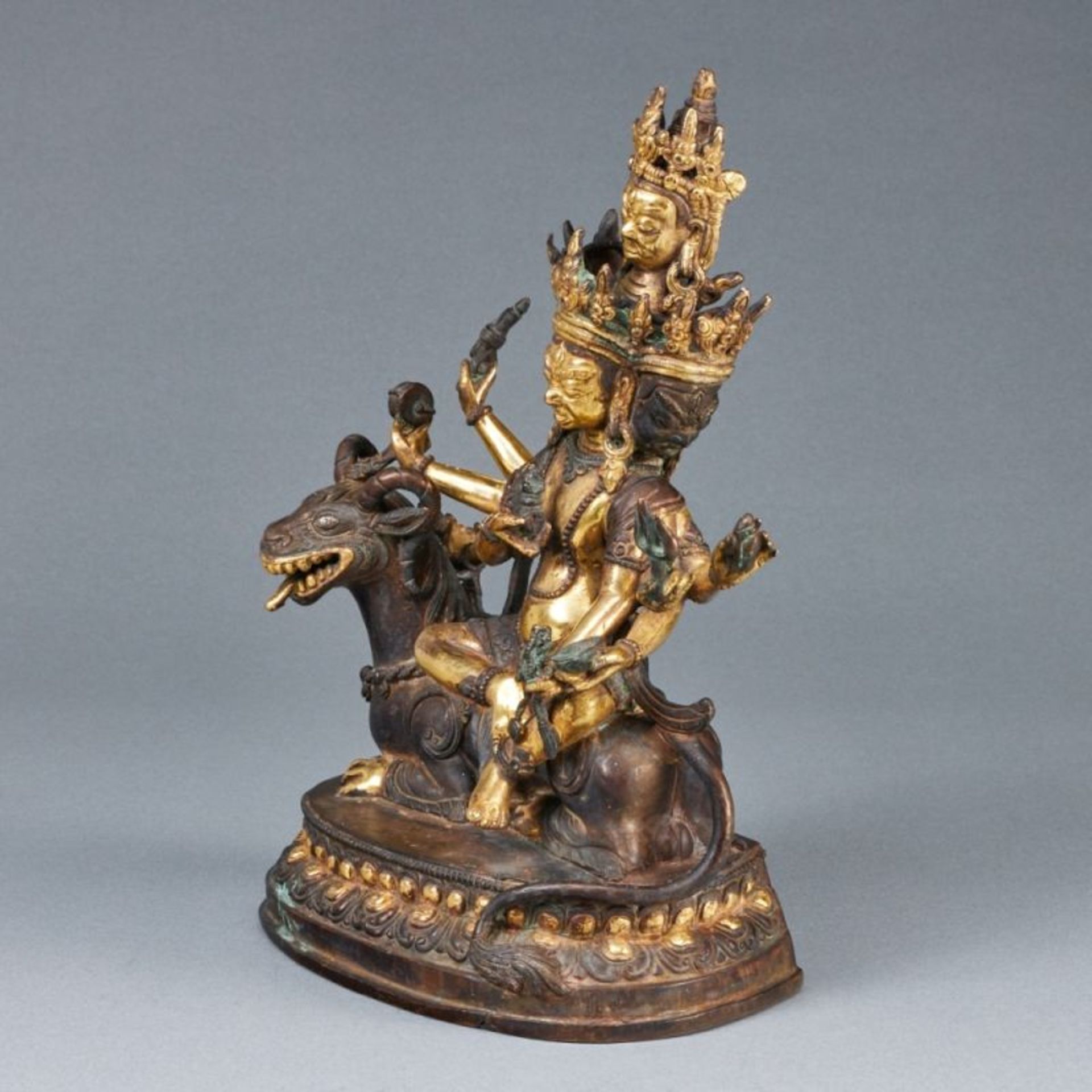 Seltene Bronzefigur Palden Lhamo - Bild 3 aus 5