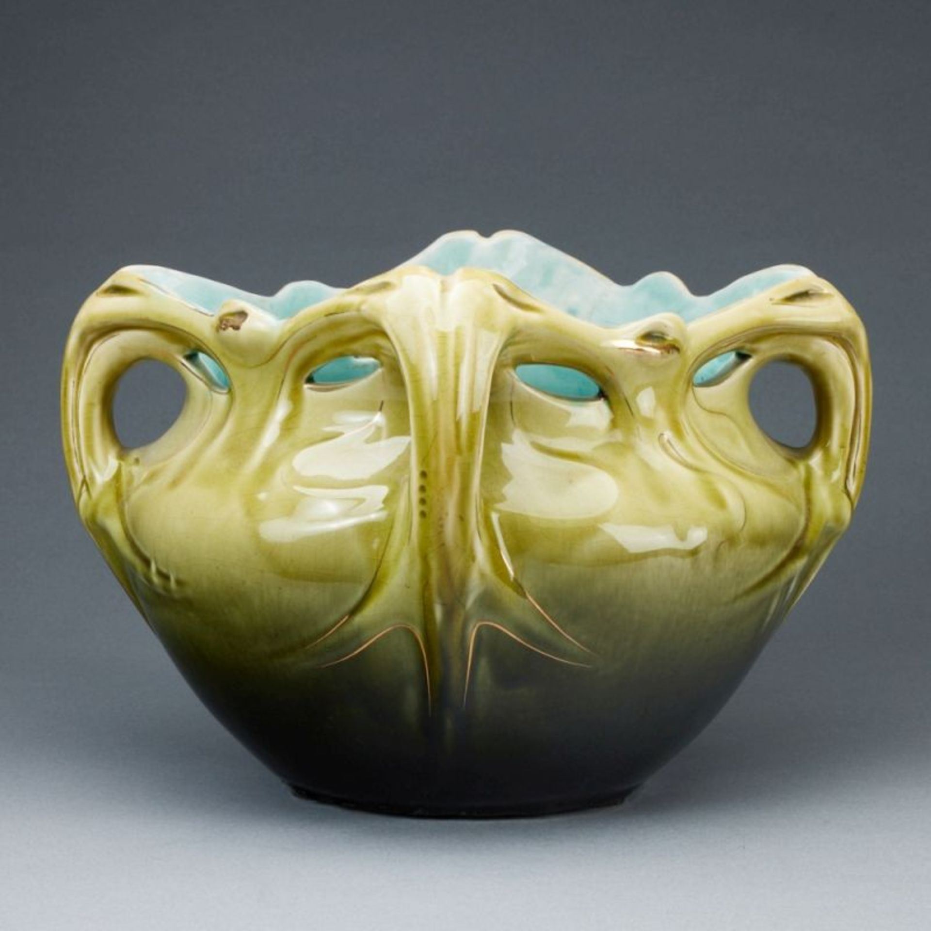 Großer Jugendstil Cachepot, sog. "Vase de Chalmont". Entwurf: HECTOR GUIMARD (1867 Lyon bis 1942 New - Bild 2 aus 3