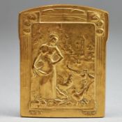 Vergoldete Bronzeplakette, Lecroart