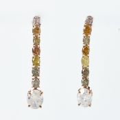 Paar lange Fancy-Diamant-Ohrringe
