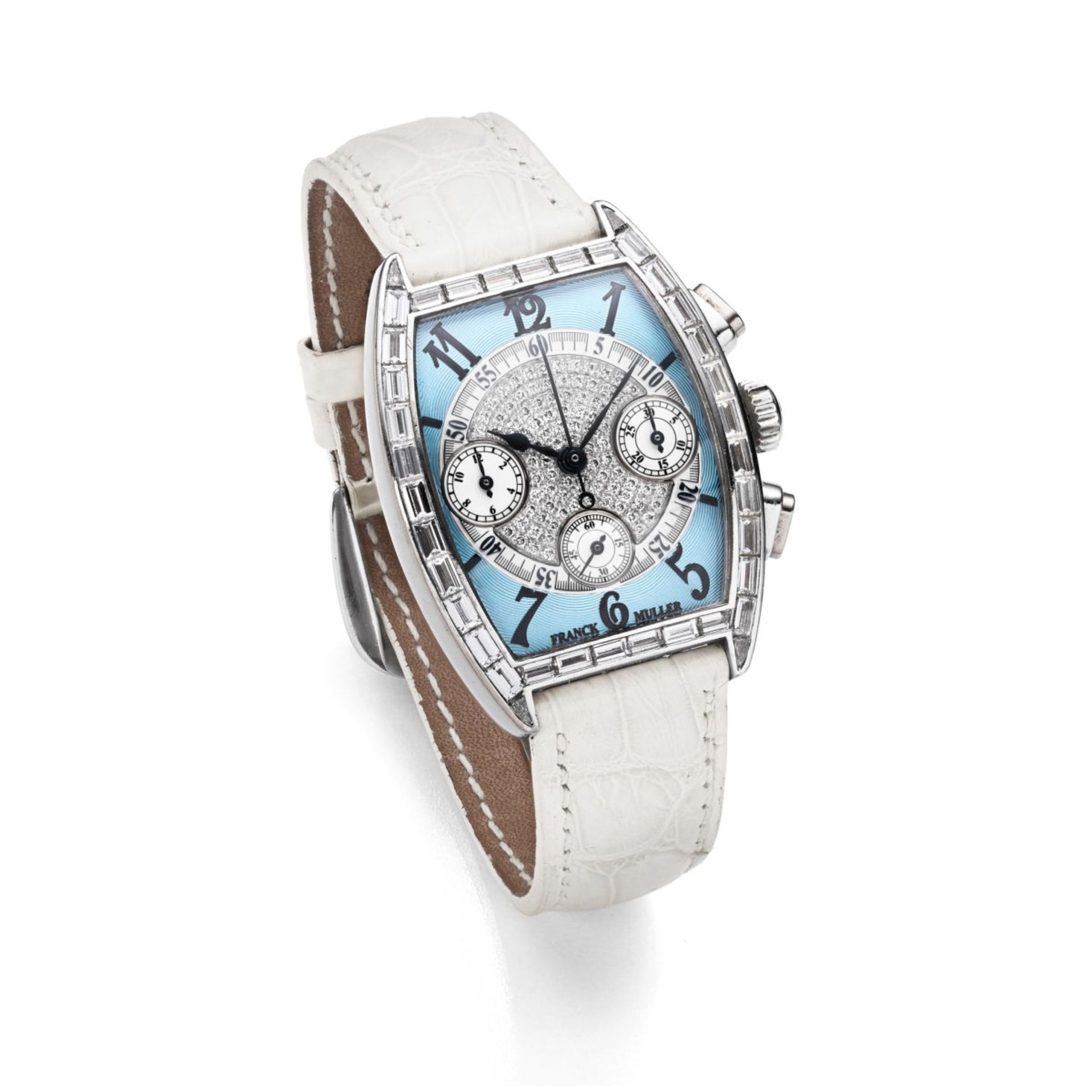 Franck Muller chronograph «Cintrée Curvex» with diamonds 