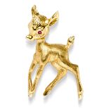 Brooch «Bambi» with ruby 