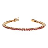 Alliance bracelet with pigeon-blood red rubies 