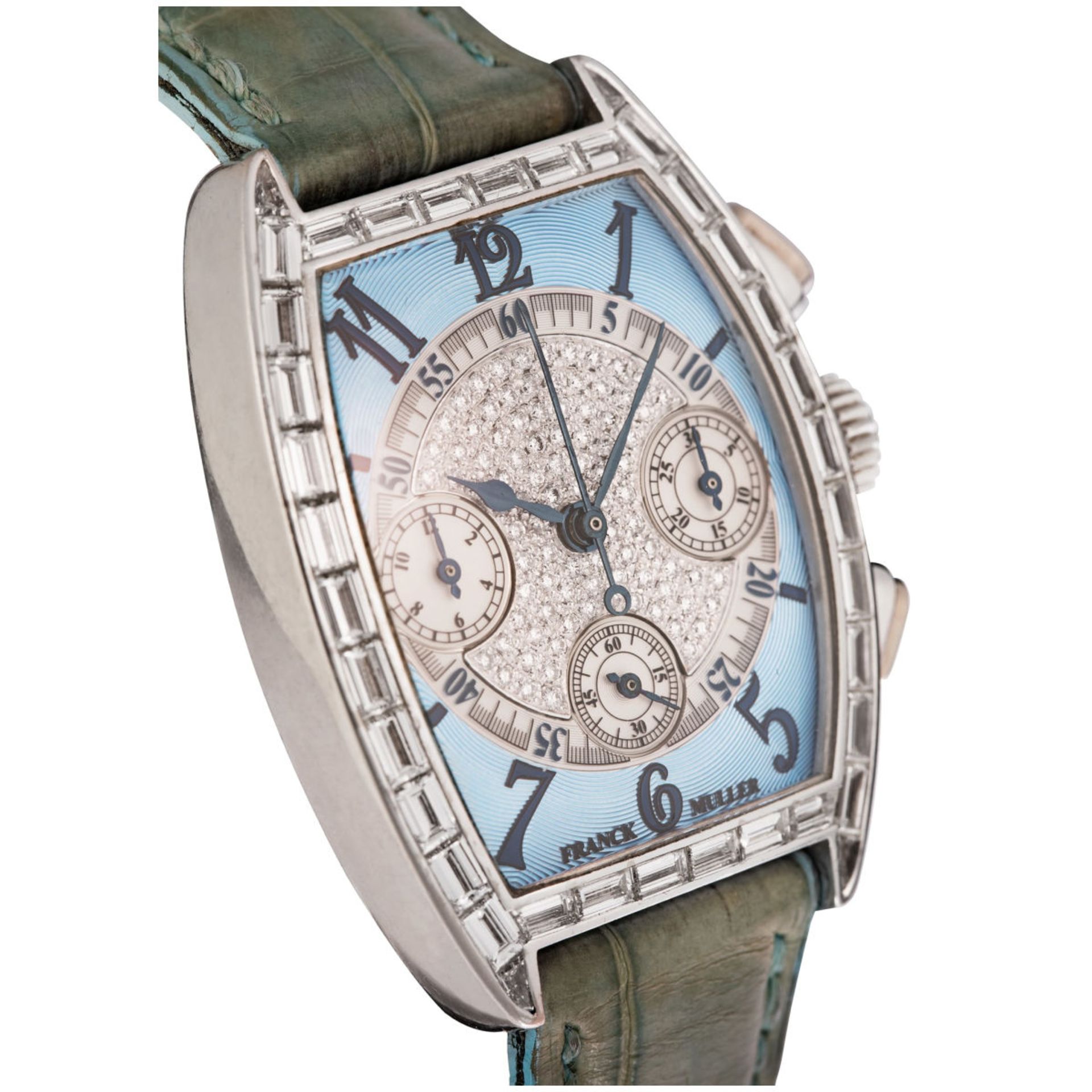 Franck Muller chronograph «Cintrée Curvex» with diamonds  - Image 4 of 6