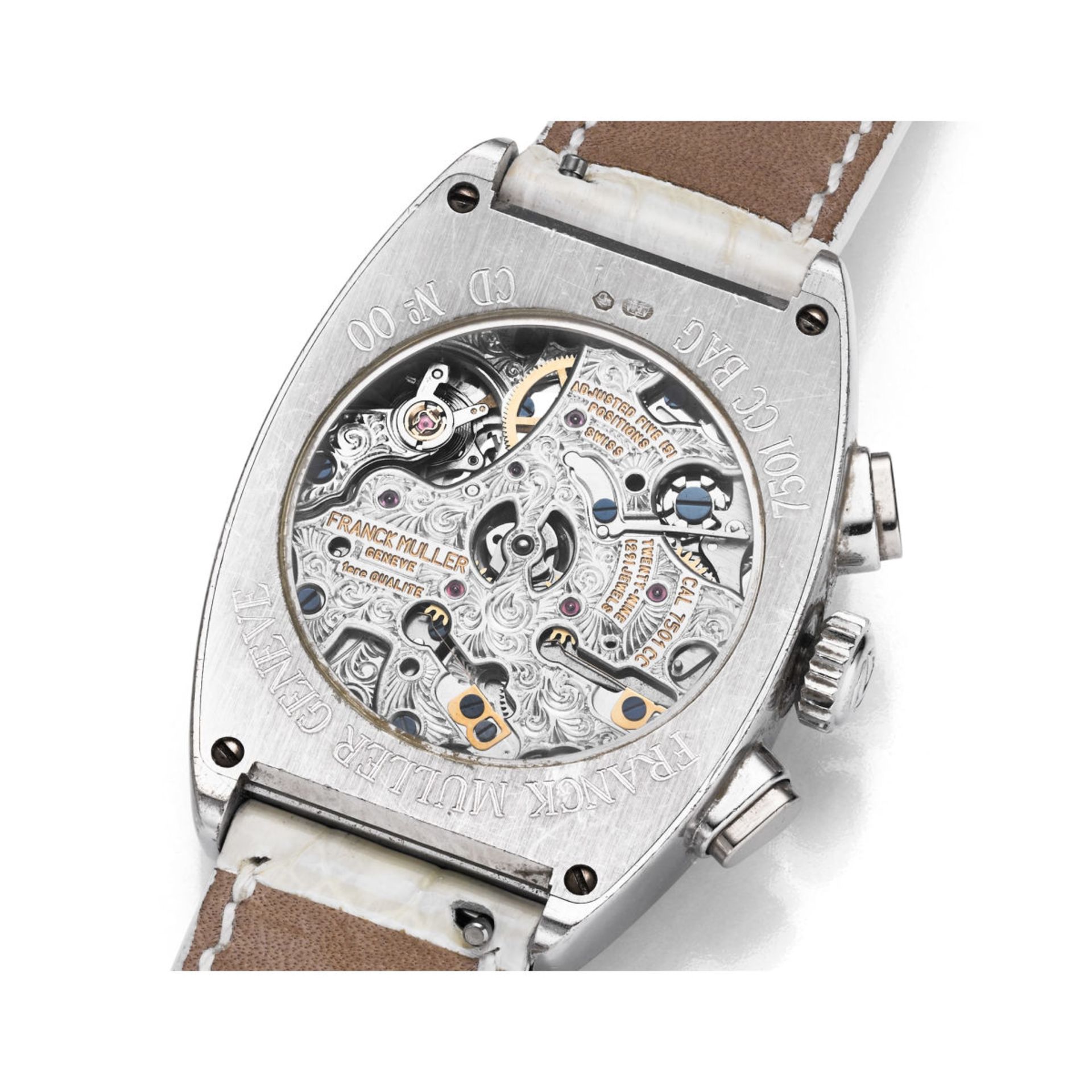 Franck Muller chronograph «Cintrée Curvex» with diamonds  - Image 3 of 6