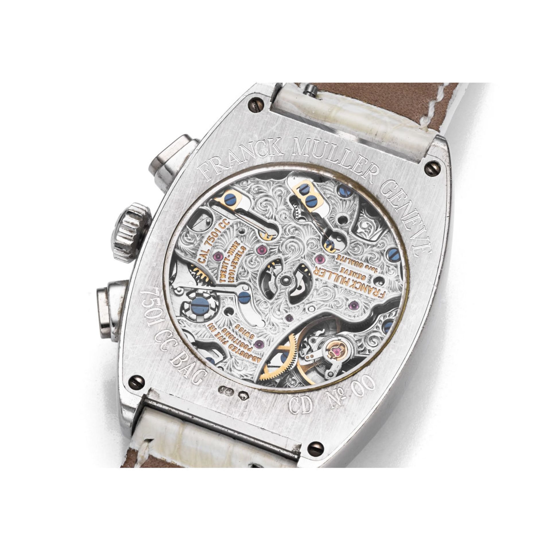 Franck Muller chronograph «Cintrée Curvex» with diamonds  - Image 2 of 6