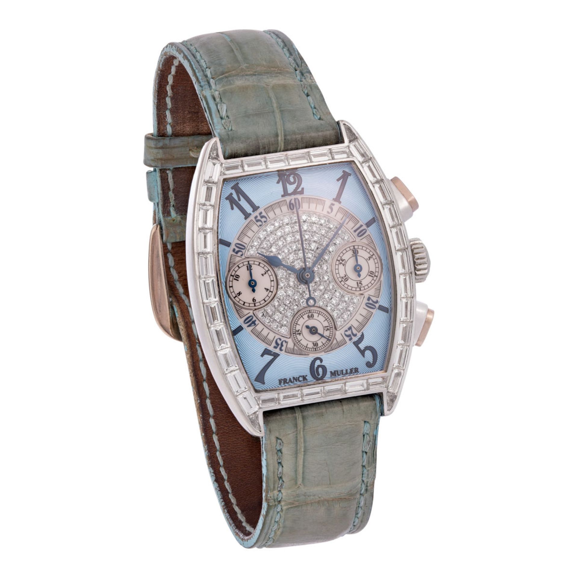 Franck Muller chronograph «Cintrée Curvex» with diamonds  - Image 6 of 6
