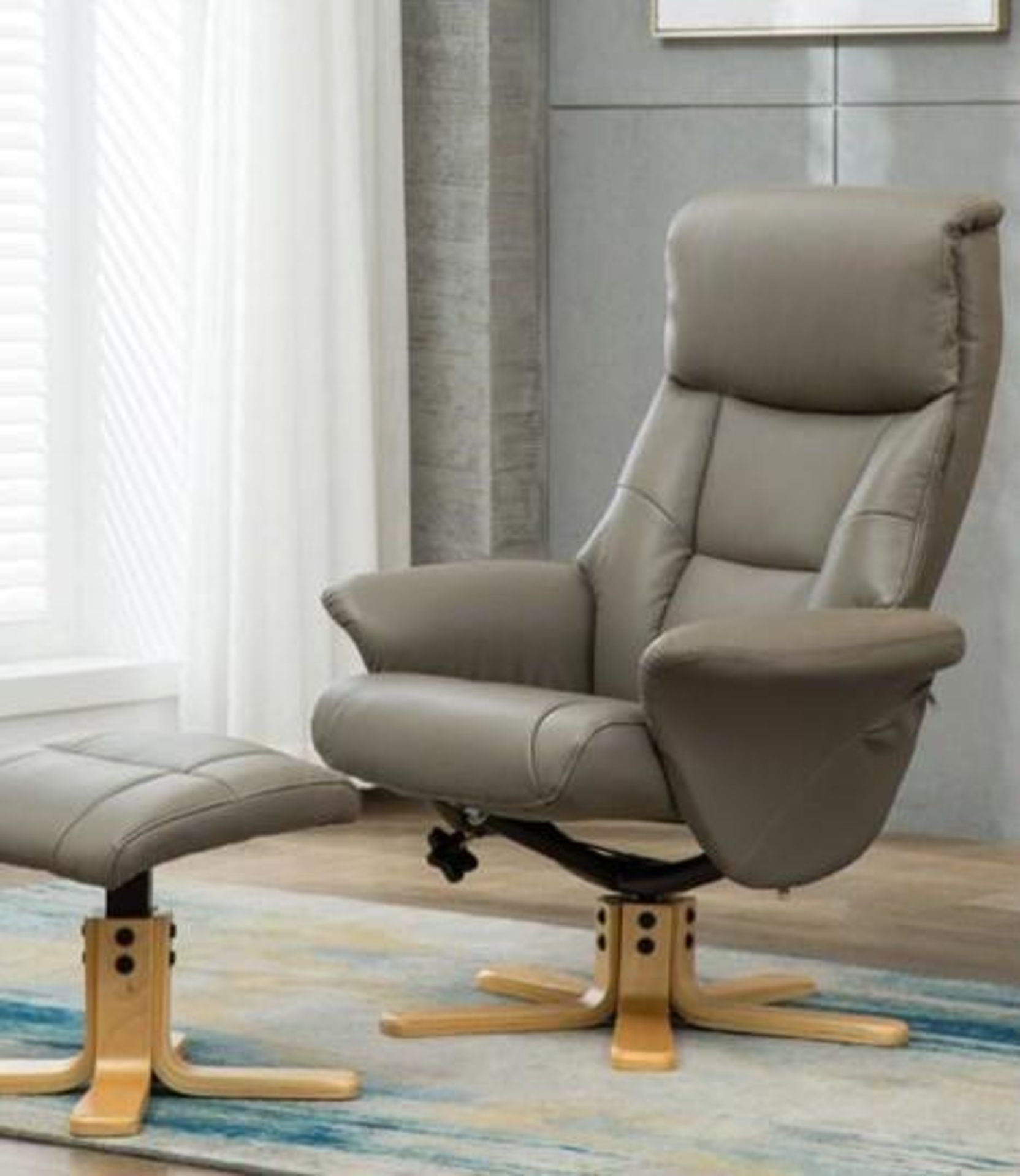 Florence swivel recliner and footstool grey RRP: £549