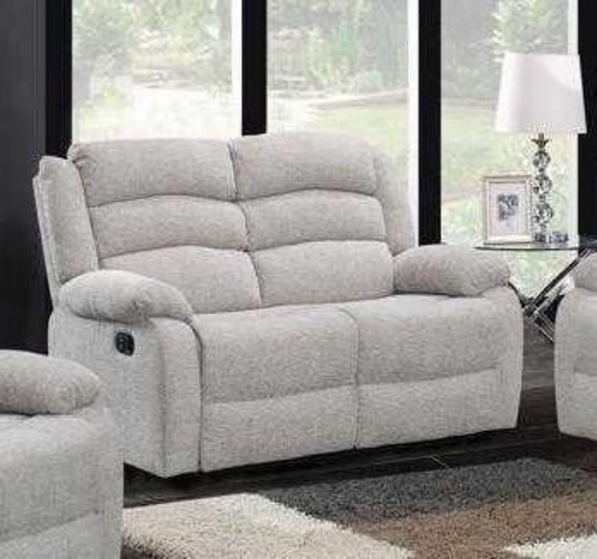 BRAND NEW fabric Malaga 3 + 2 + 1 seater manual recliner sofa. RRP:£1,999 - Image 3 of 4