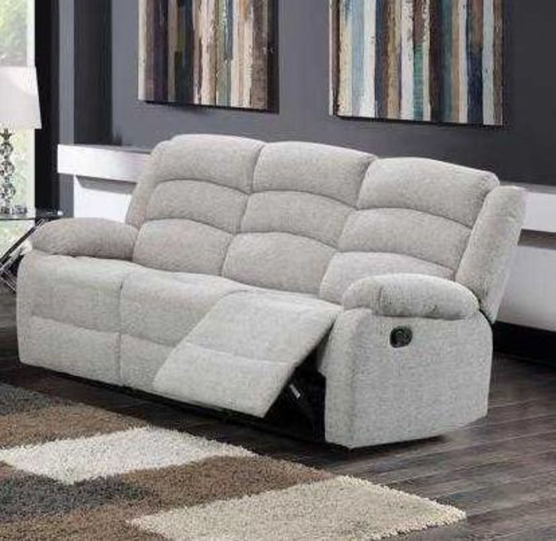 BRAND NEW fabric Malaga 3 + 2 + 1 seater manual recliner sofa. RRP:£1,999 - Image 4 of 4