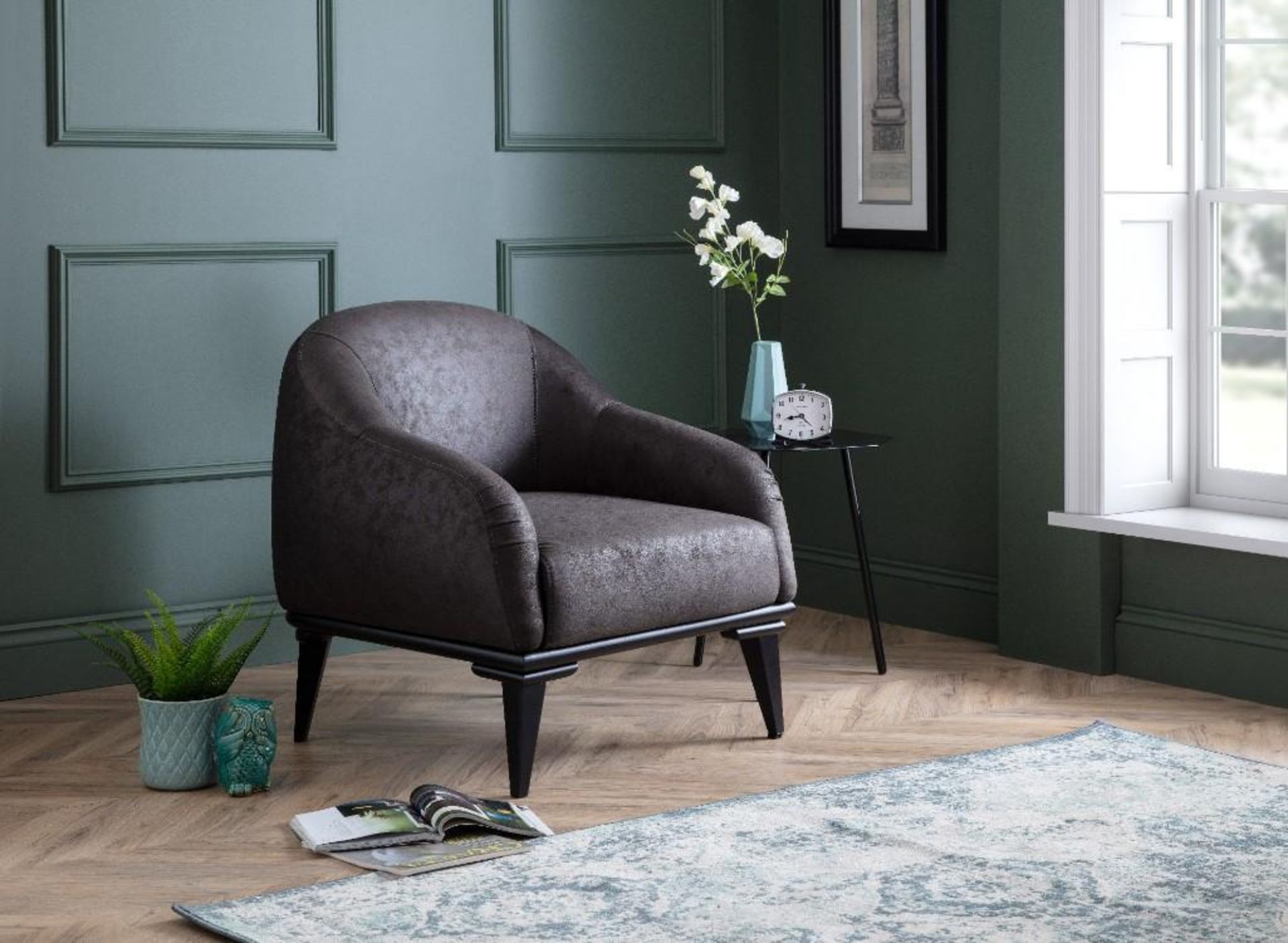 Triumph Accent chair Faux Leather Charcoal Grey