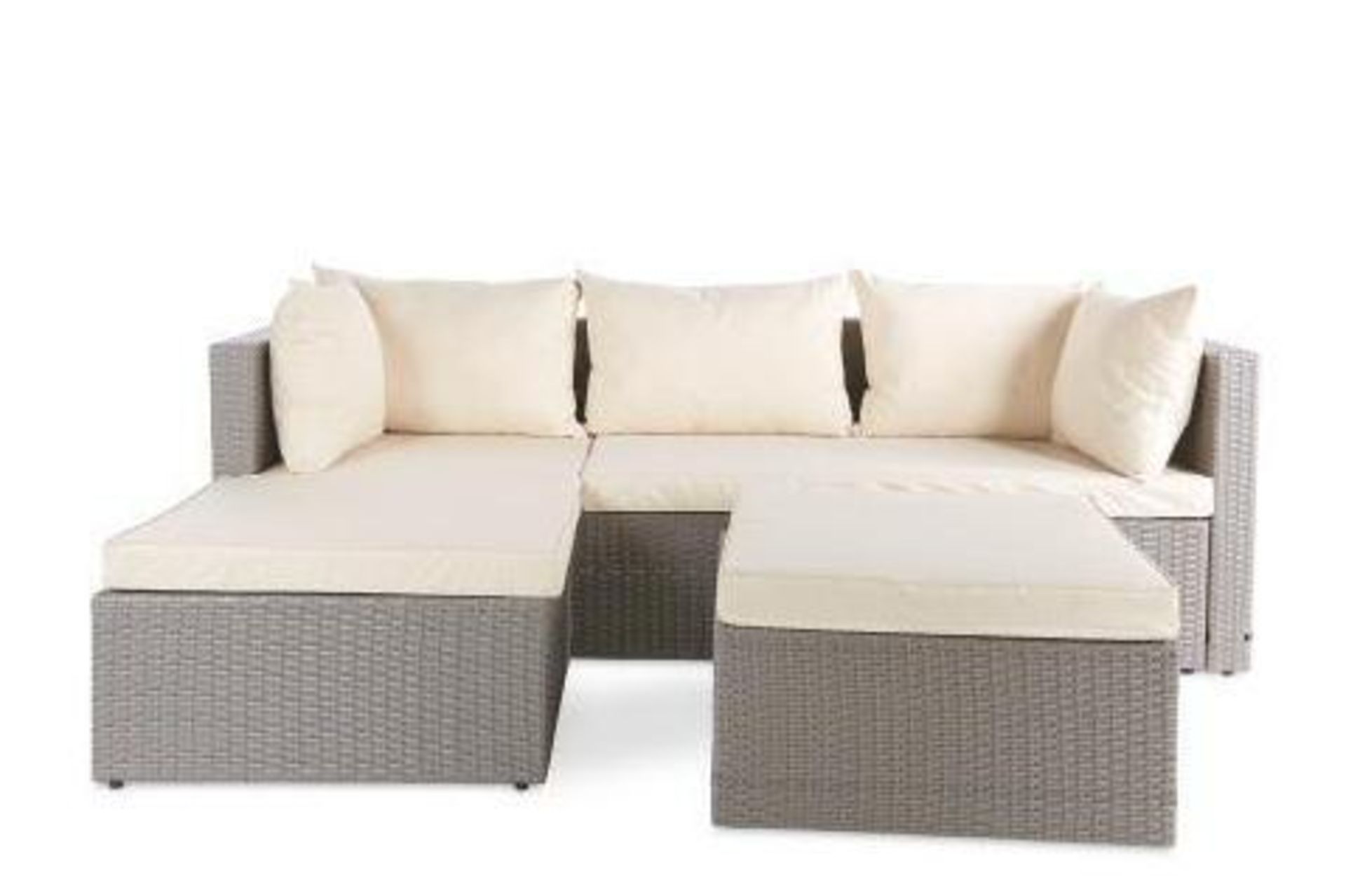 *NO VAT ON HAMMER* BRAND NEW Grey and Cream Outdoor corner sofa. - Image 3 of 12