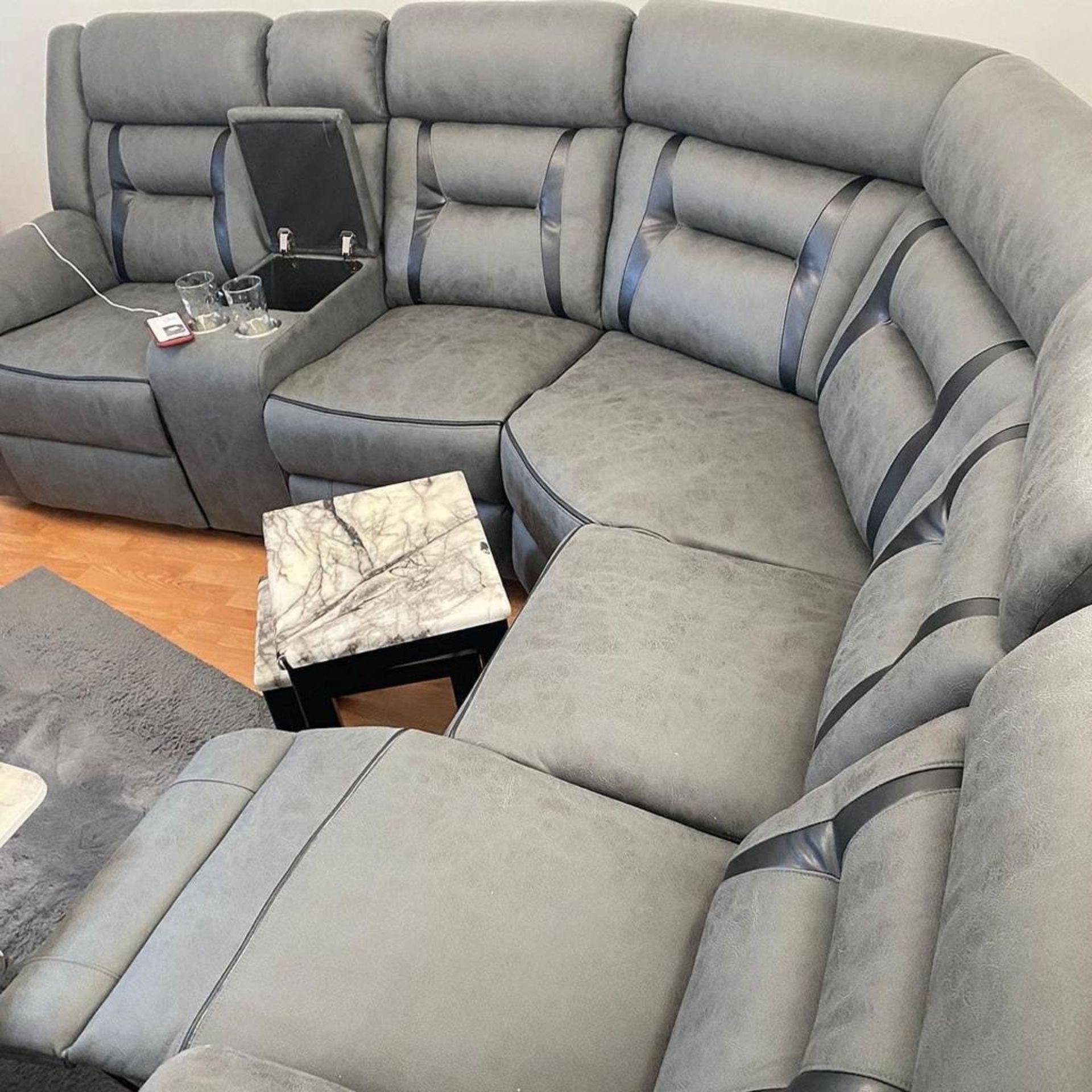 BRAND NEW NOVA CORNER SOFA IN GREY. - Image 5 of 8