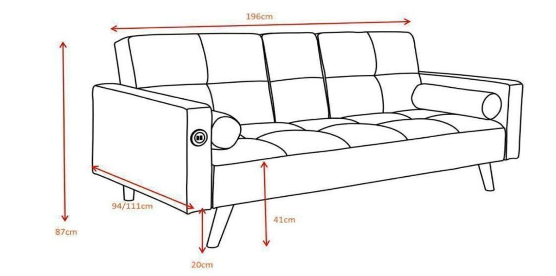 Brand new Boxed 2 Seater Clic Clac USB Sofa Bed - Image 10 of 10