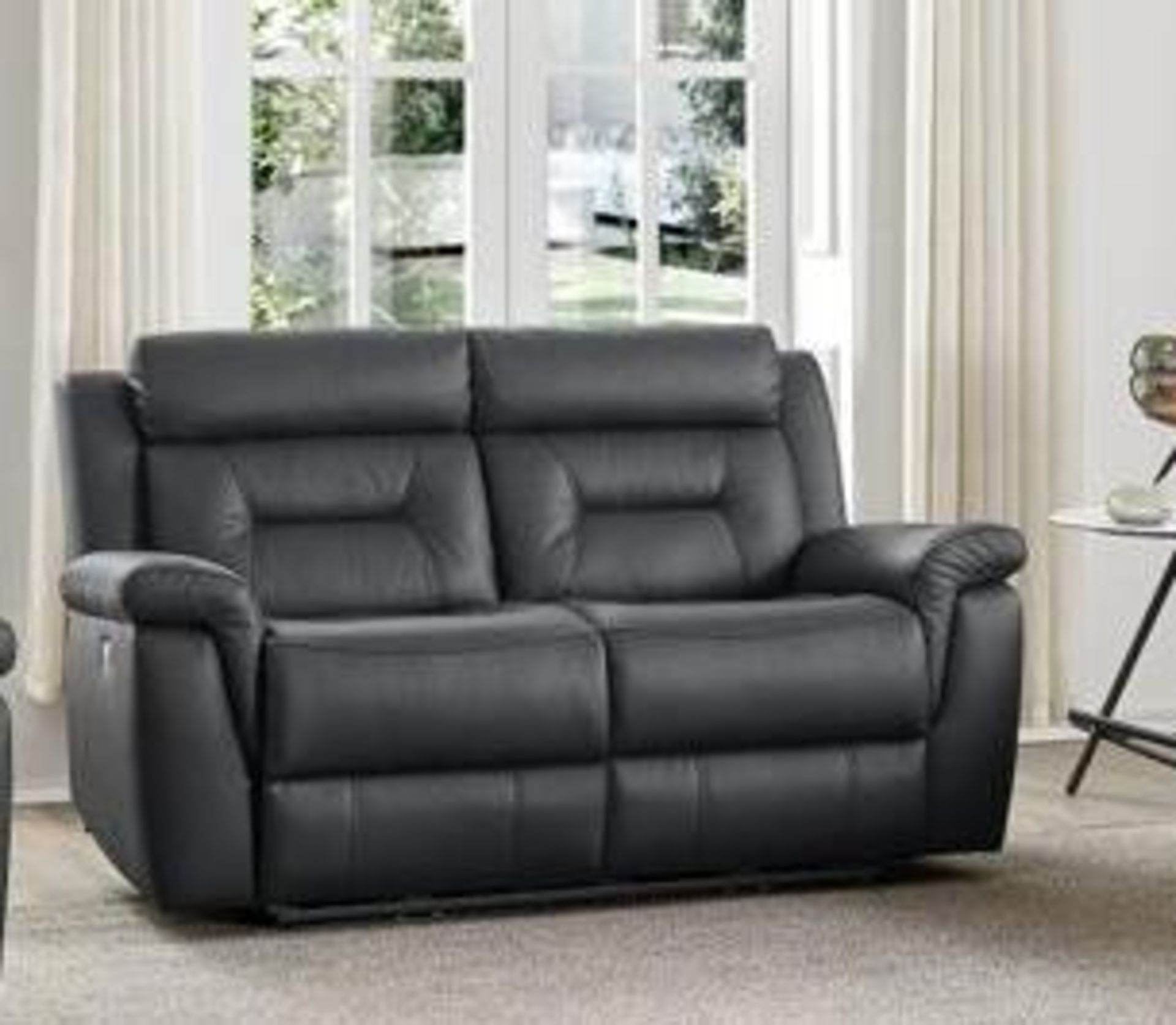 *BRAND NEW* Milano Leather Electric Recliner Collection 3 + 2 in Black. - Image 3 of 3