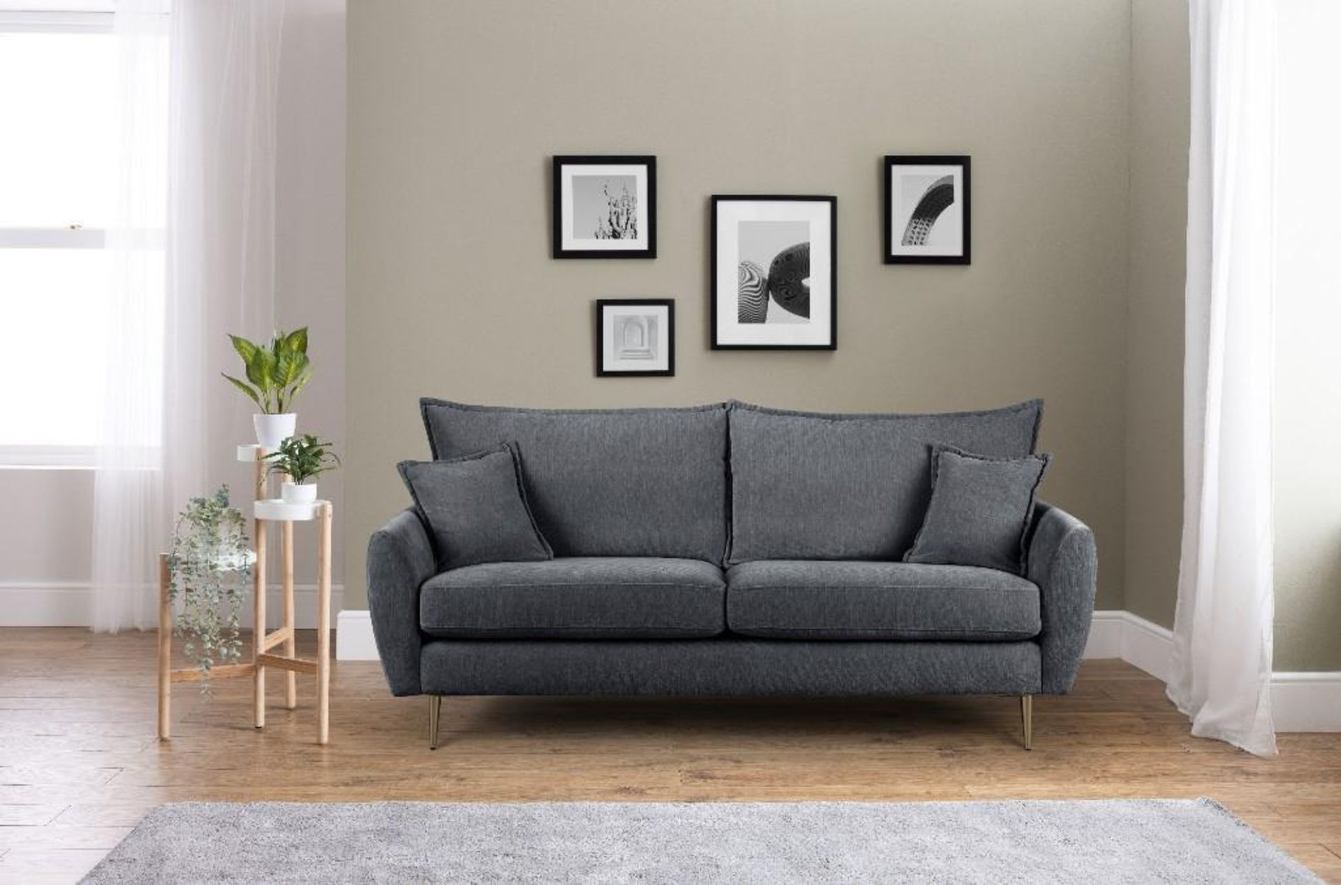 *TRADE LOT* 10 X Brand new Boxed 3 Seater Milano Sofa in Charcoal