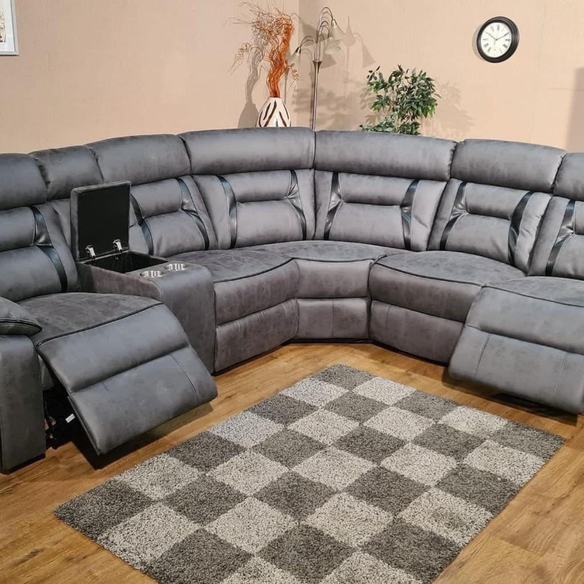 BRAND NEW NOVA CORNER SOFA IN GREY. - Image 2 of 8