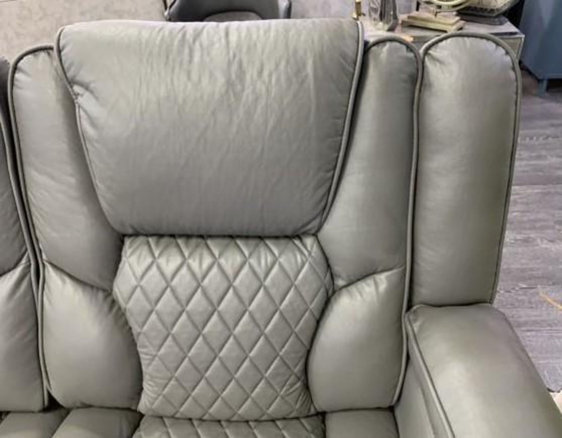 2 X NEW Grey Leather 2 Seater Electric Recliner With USB Charging Port and Floor lights. - Image 6 of 6