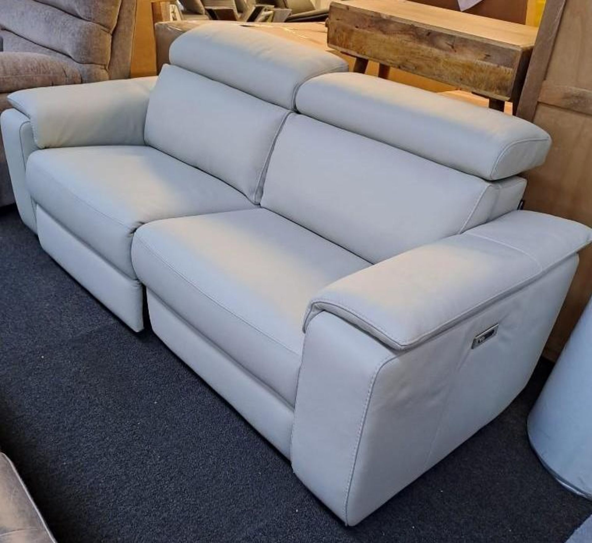 *EX DISPLAY* Furniture Village Nicoletti 3 seater power reclining 100% leather sofa. RRP: £2895