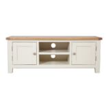 *BRAND NEW* Melbourne ivory and oak top large tv entertainment unit. RRP: £429.00