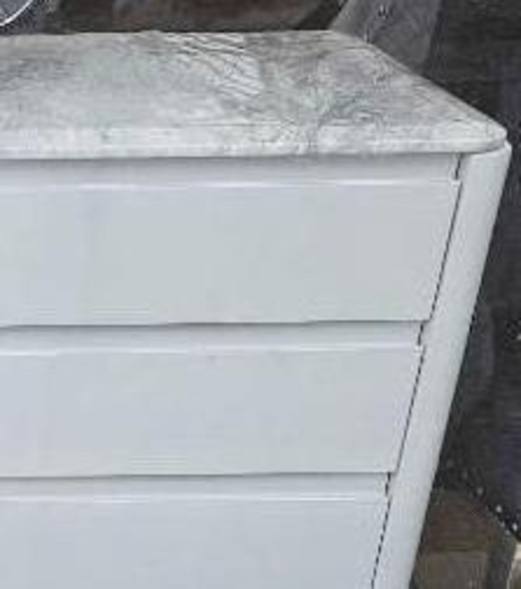 *EX DISPLAY* Furniture Village Dolce side Board in Gloss White with Marble Top. - Image 2 of 5