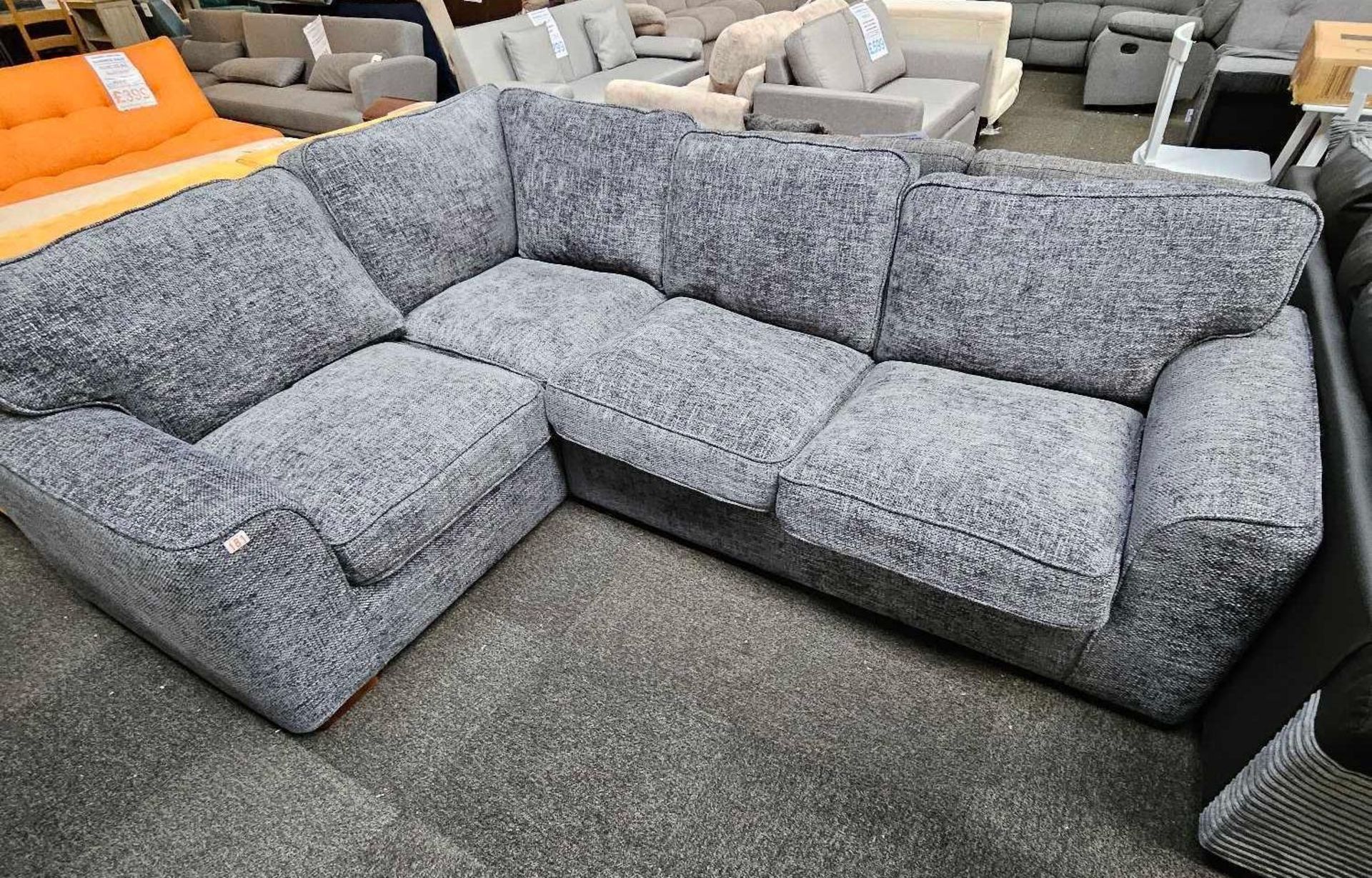 *EX DISPLAY* Furniture village Emilia corner sofa/sofa bed in hopsack dark grey