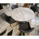 * EX DISPLAY* Furniture Village Dolce Round Dining Table With Marble Top + 4 Chairs.