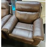 *EX DISPLAY* Venice 2 + 2 + 1 power reclining suite in brown leather. manual reclining chair.