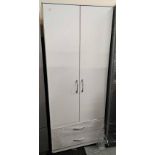 *EX DISPLAY* two door, two drawer gents wardrobe in white.