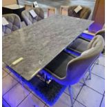 *EX DISPLAY* Furniture Village Donnie grey marble dining table + 6 chairs. RRP: £1395