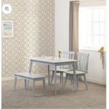 *BRAND NEW* Flat packed Matlock grey wooden 4 seater dining set with bench. RRP: £279.99.00