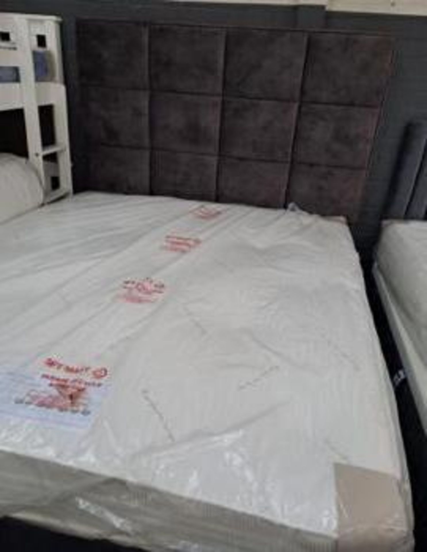 *EX DISPLAY* Milan king size super divan set includes 4 drawer base & headboard with mattress. - Image 2 of 2