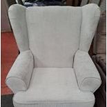 *EX DISPLAY* Chepstow wing chair in light grey.