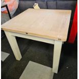 *EX DISPLAY* California oak and cream flip over extending table no chairs.