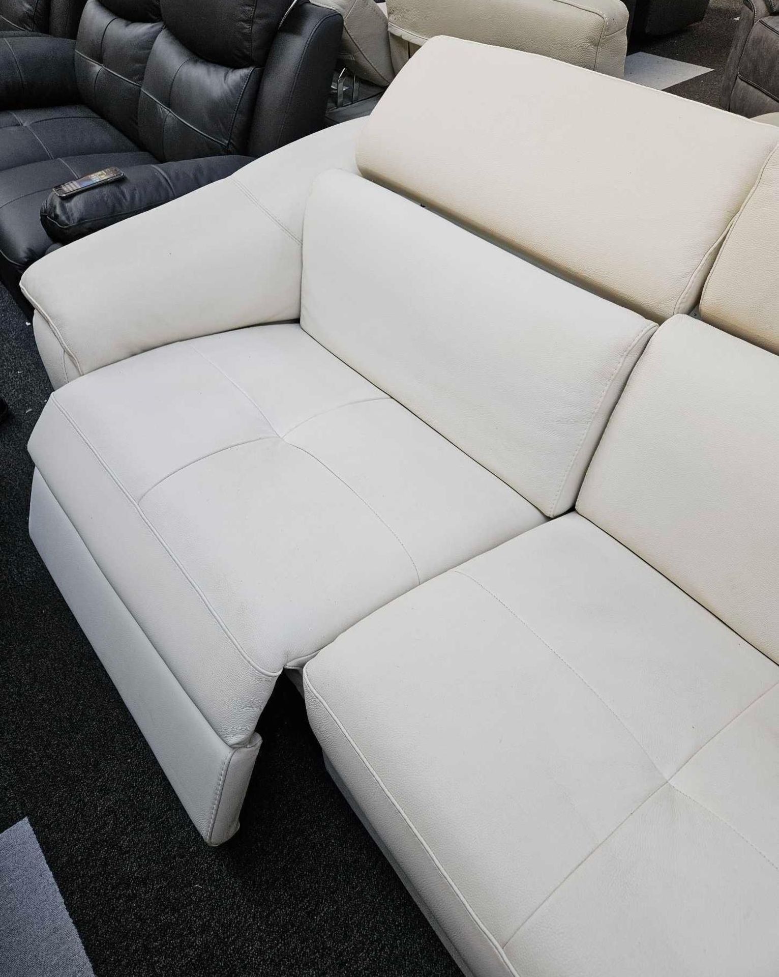 *EX DISPLAY* Nicolette 3 + 1 + 1 sofa with power reclining headrest and 2 power chairs in cream. - Image 2 of 4