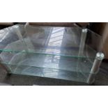 *EX DISPLAY* Tempered glass tv table.