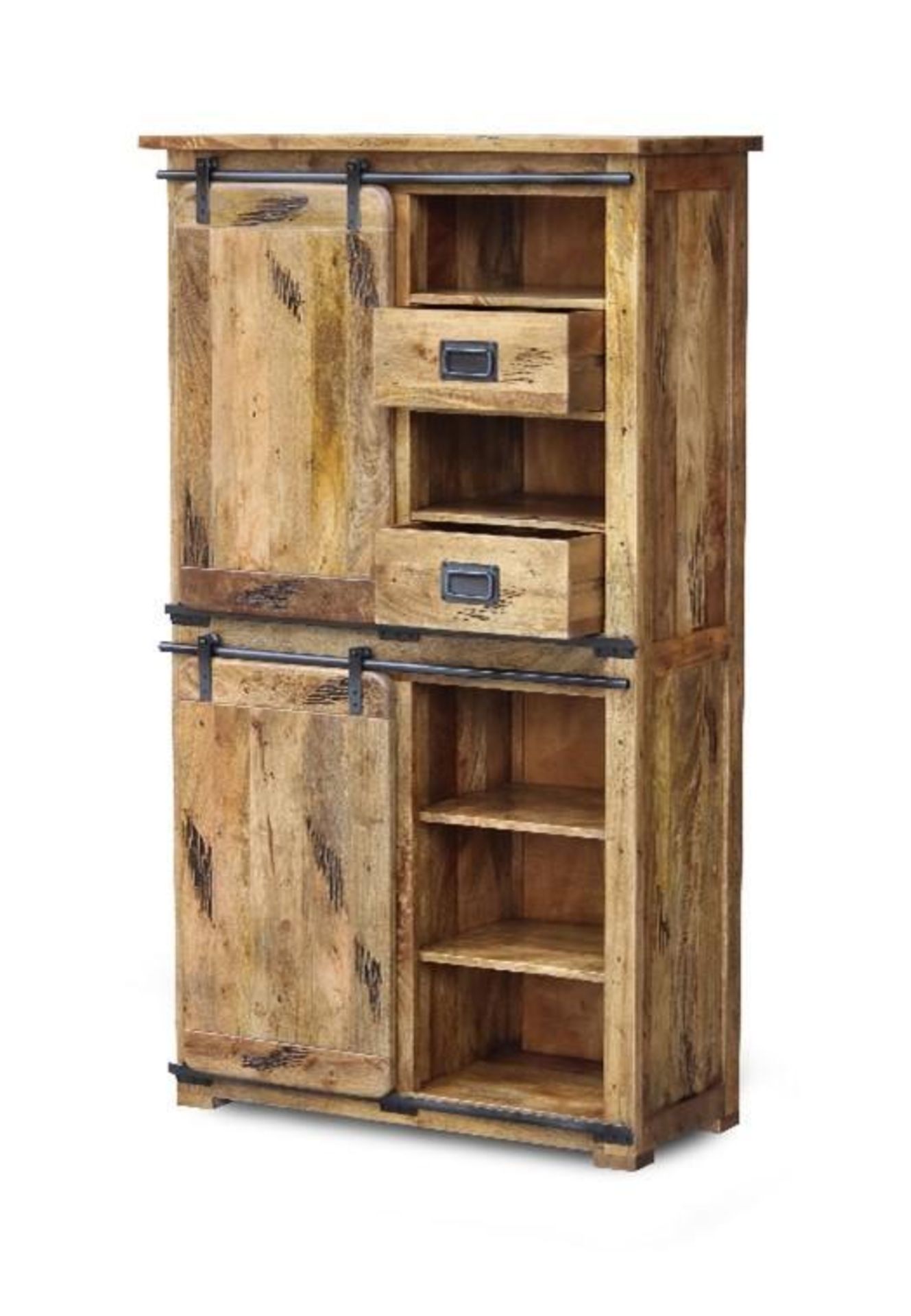*BRAND NEW* Raipur solid mango distressed finish display cabinet. RRP: £949.99 - Image 2 of 2