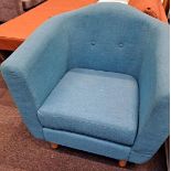 *EX DISPLAY* Accent chair in blue chenille