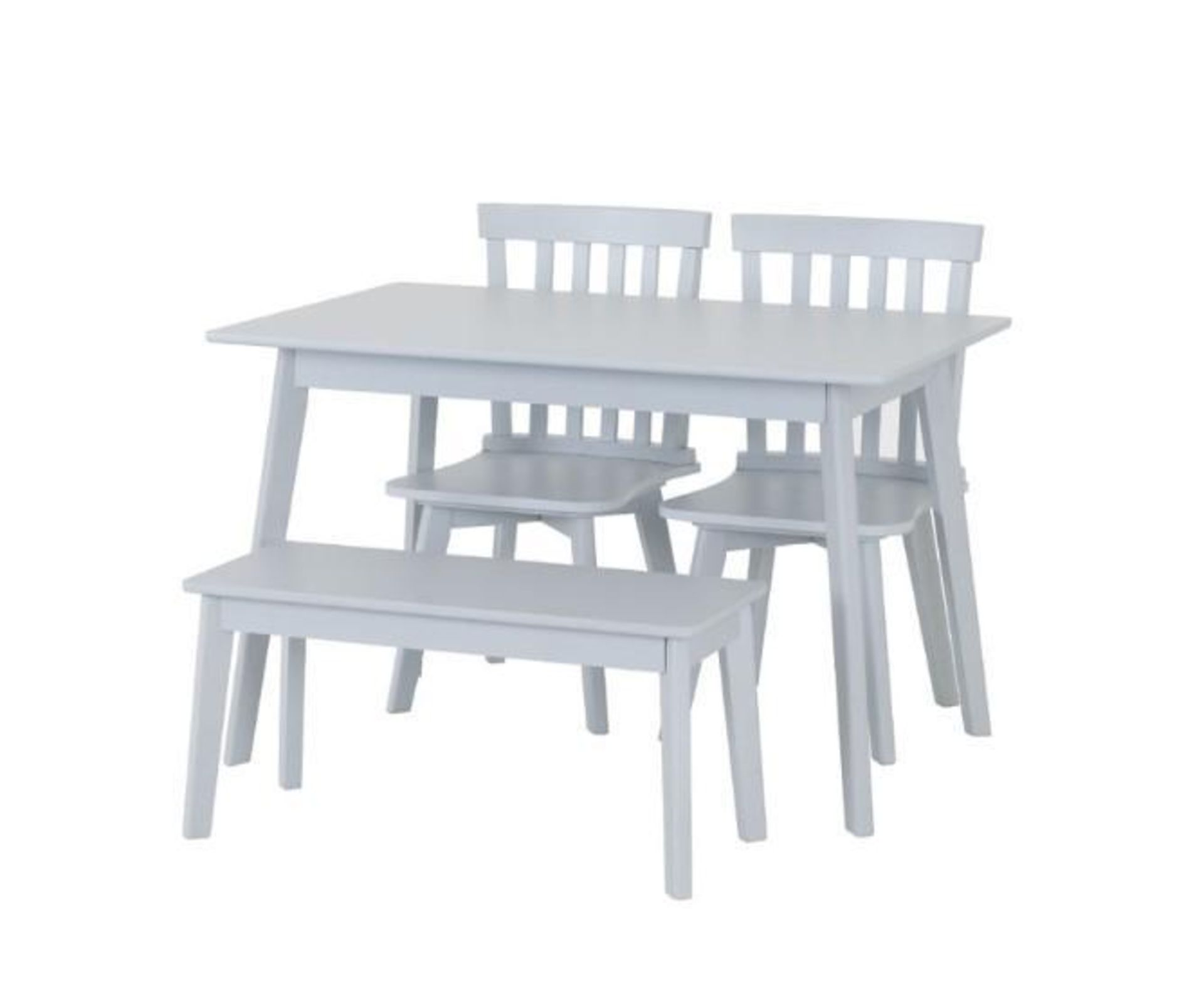 *BRAND NEW TRADE LOT* 15 X Flat packed Matlock grey wooden 4 seater dining set with bench. RRP: £279 - Image 2 of 2