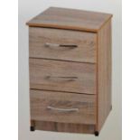 *BRAND NEW* Sanoma 3 drawer bedside chest with oak finish.