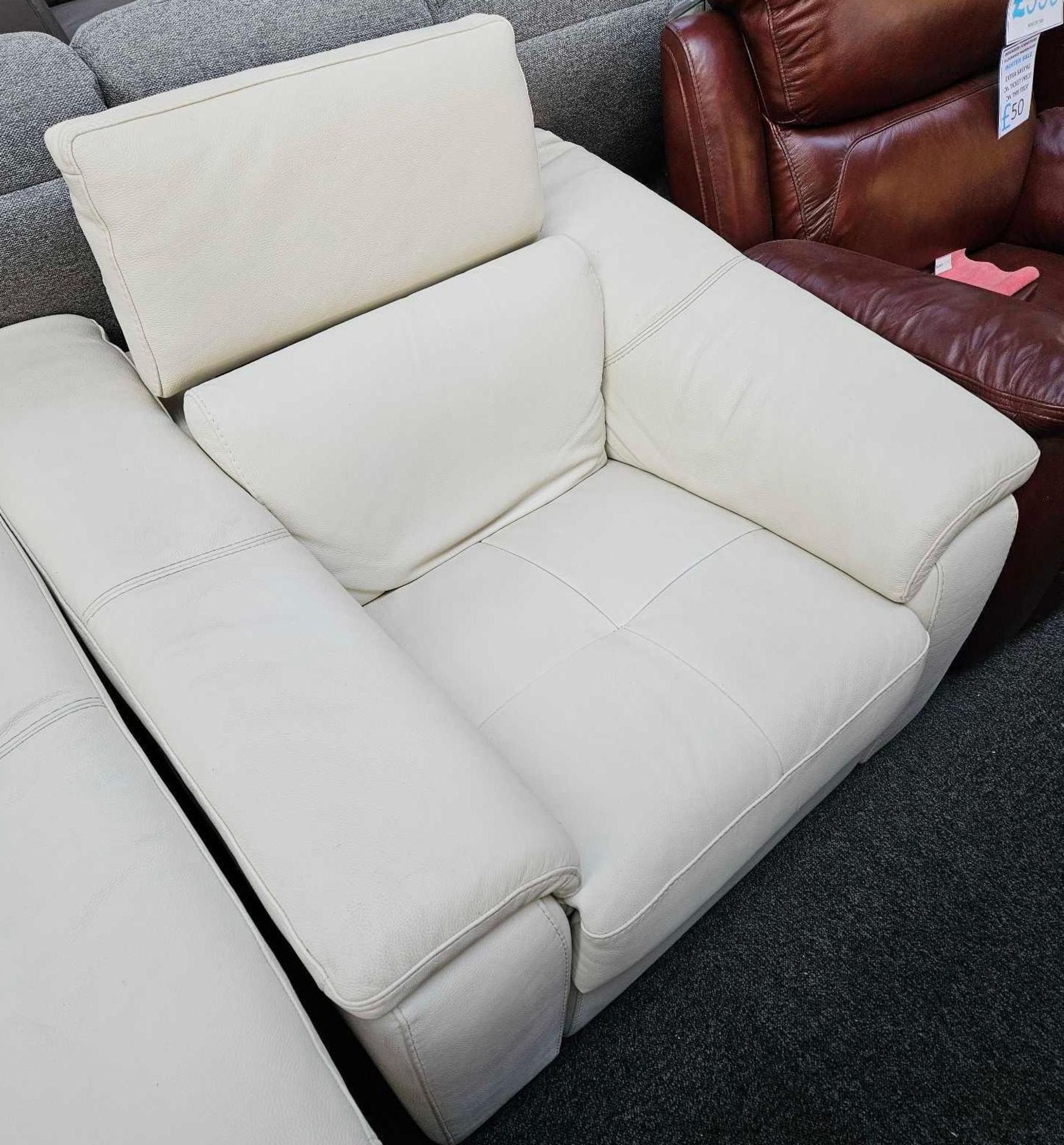 *EX DISPLAY* Nicolette 3 + 1 + 1 sofa with power reclining headrest and 2 power chairs in cream. - Image 4 of 4