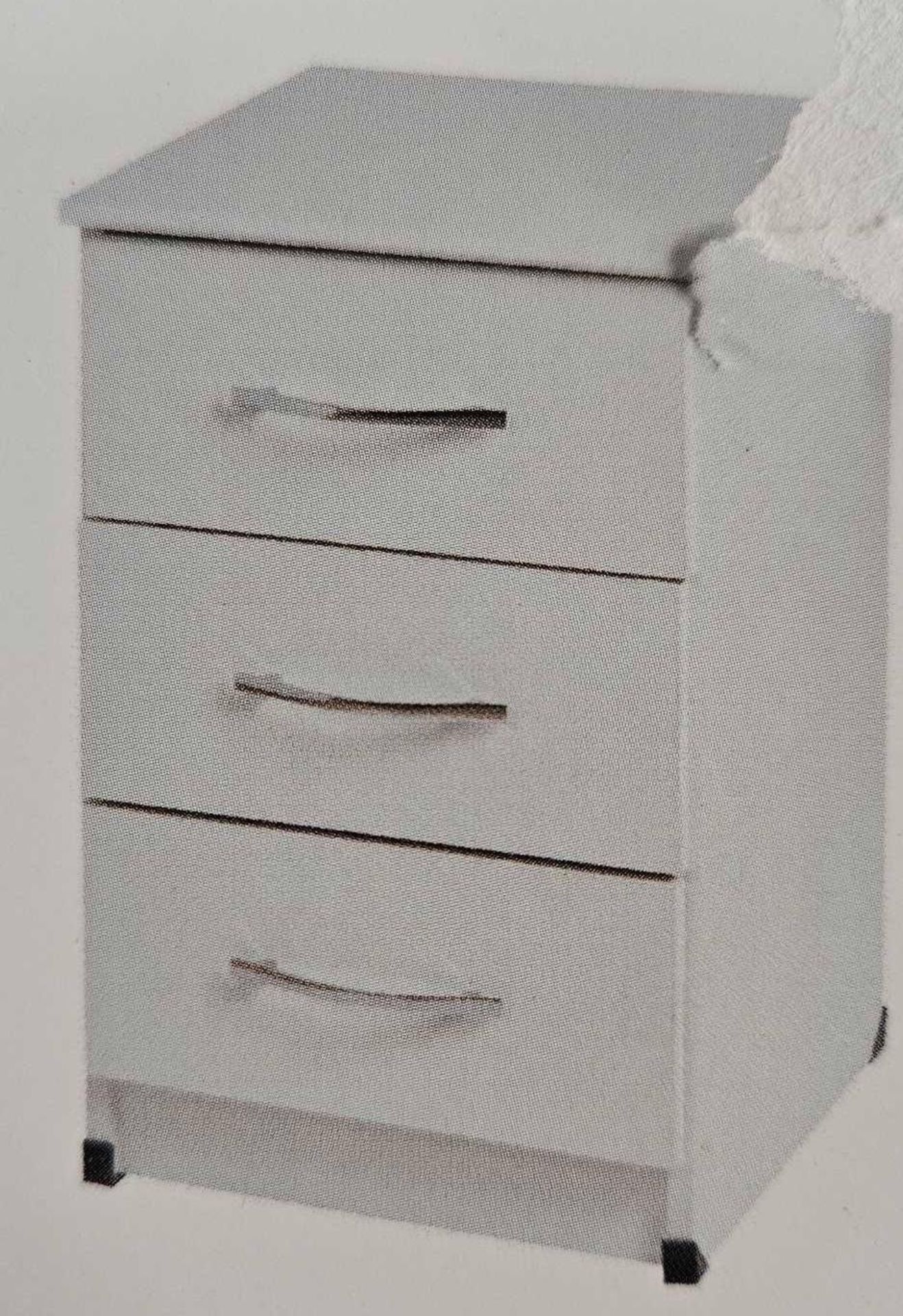*BRAND NEW* 3 drawer bedside cabinet grey and white.